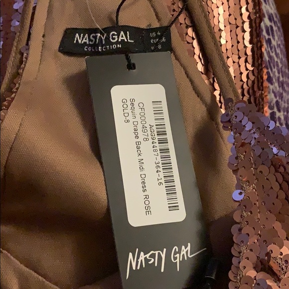 Nasty Gal Rose Gold sequin dress size 4 - Picture 15 of 16